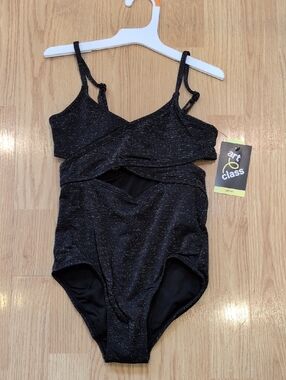 art class Black Shimmer Cutout One-Piece Swimsuit